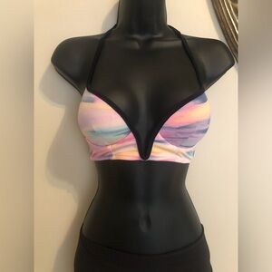 🐬PINK by Victoria’s Secret Sexy deep V Pastel Sunset Ombré Bikini top